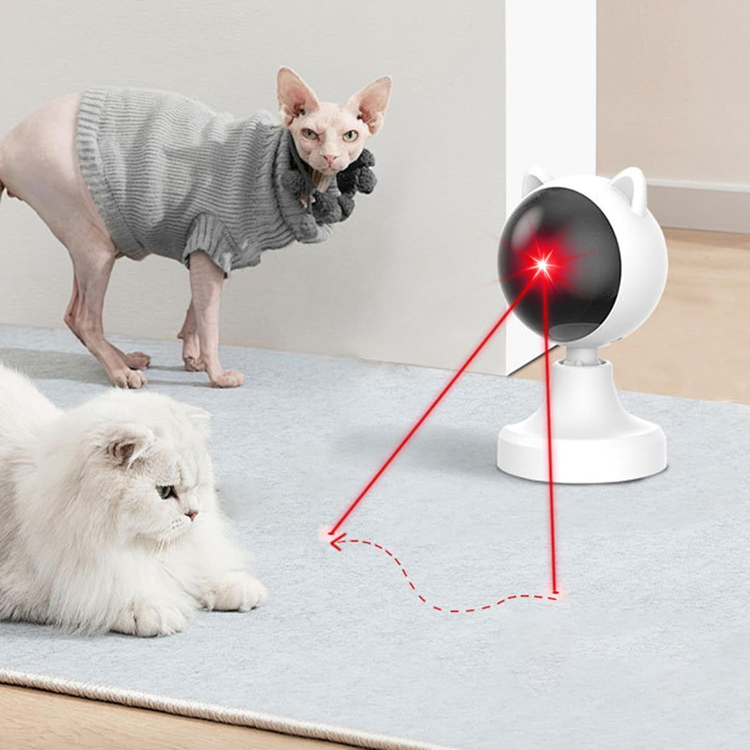 CARLA HOME Interactive Laser Toy for Cats with Adjustable Angle, USB Rechargeable & 2 Speed Modes - Image 8