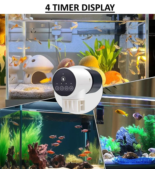 CARLA HOME Automatic Fish Feeder with Timer, Moistureproof Dispenser & Rechargeable Feeding for Aquarium or Tank - Image 3