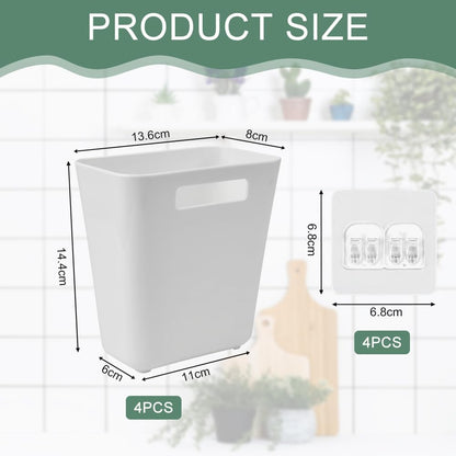 CARLA HOME 4-Pack Self-Adhesive Wall Storage Box for Cabinet Doors, Kitchen, Bathroom & Office - Image 2