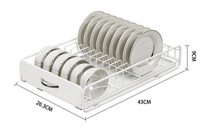 CARLA HOME Pull Out Dish Rack for Kitchen Cabinet with Slide Out Drawer Organizer for Plates, Bowls & Utensils - Image 8