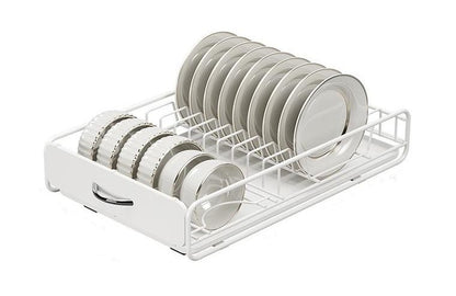 CARLA HOME Pull Out Dish Rack for Kitchen Cabinet with Slide Out Drawer Organizer for Plates, Bowls & Utensils - Image 9