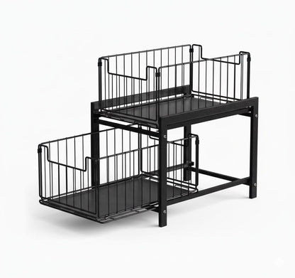 CARLA HOME 2 Tier Sliding Cabinet Organizer Drawer Storage Rack for Kitchen or Bathroom - Image 9