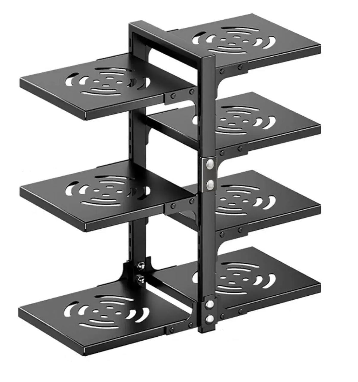 CARLA HOME Black 7 Tier Pan Organiser Rack - Heavy Duty - Adjustable - Pan Rack Kitchen - Image 9