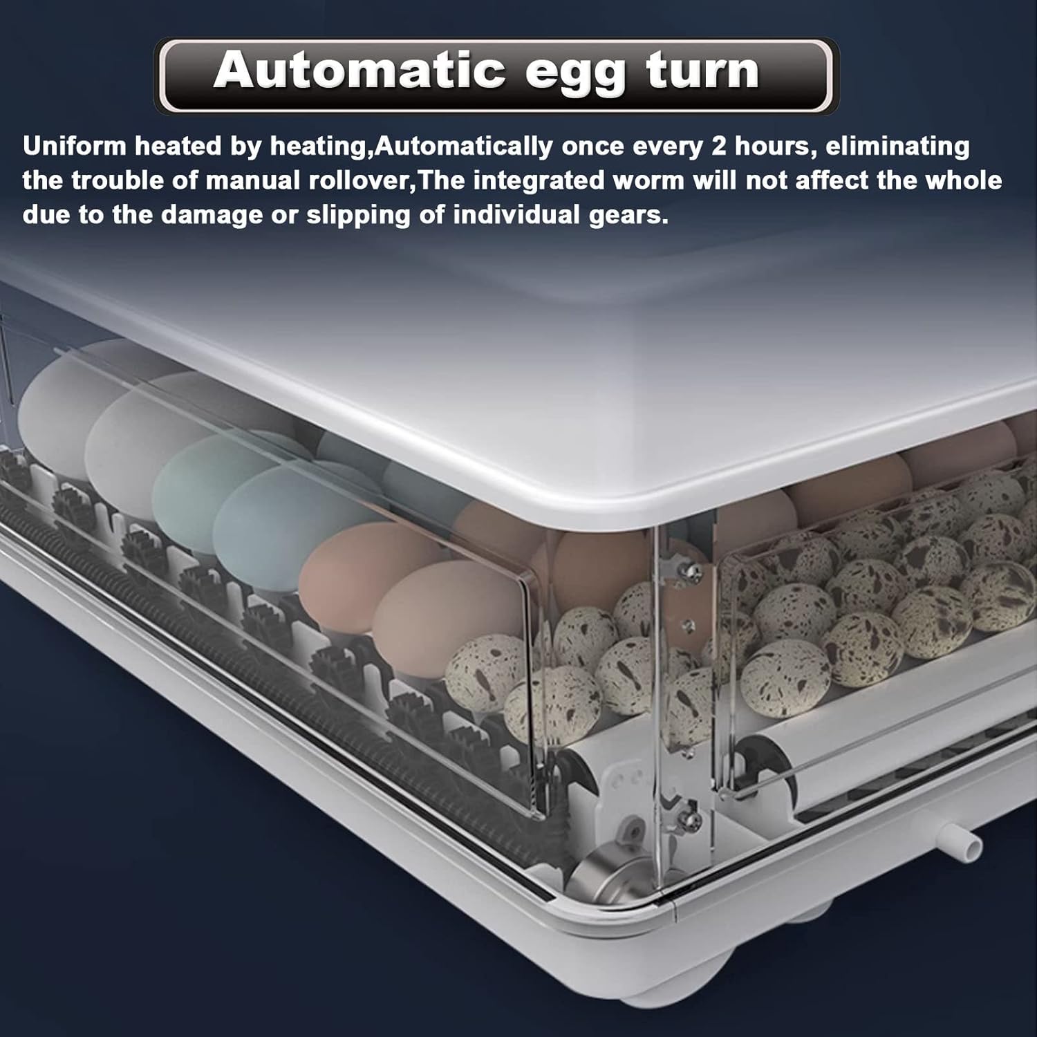 CARLA HOME 70 Egg Incubator with Automatic Turning, LED Display, Humidity & Temperature Control, Auto Water System & Built-in Egg Candler for Chicken, Duck, Quail, Goose - Image 5