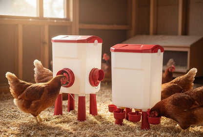 CARLA HOME Automatic Chicken Feeder Waterer Set with 8KG Food 7L Water Capacity for Coop, Chickens, Ducks, Quails (Red) - Image 2
