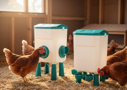 CARLA HOME Automatic Chicken Feeder Waterer Set with 8KG Food 7L Water Capacity for Coop, Chickens, Ducks, Quails (Blue) - Image 2