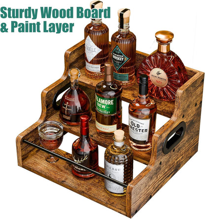 CARLA HOME 3-Tier Liquor Bottle Display Shelf Rack Bar Organizer for Whiskey, Wine, Coffee Syrups, Spirits & Bottles - Image 6