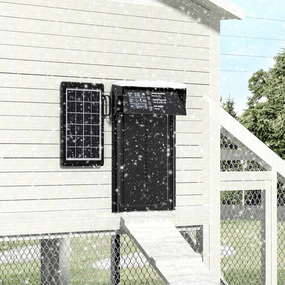 CARLA HOME Automatic Chicken Coop Door Solar Powered with 4 Mode Timer & Light Sensor, Anti-Pinch & USB Charging Port - Image 8