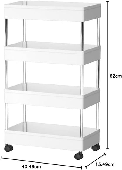 CARLA HOME Slim Storage Cart Organizer Trolley with Wheels for Kitchen, Bathroom, Laundry & Narrow Spaces (4 tier) - Image 2