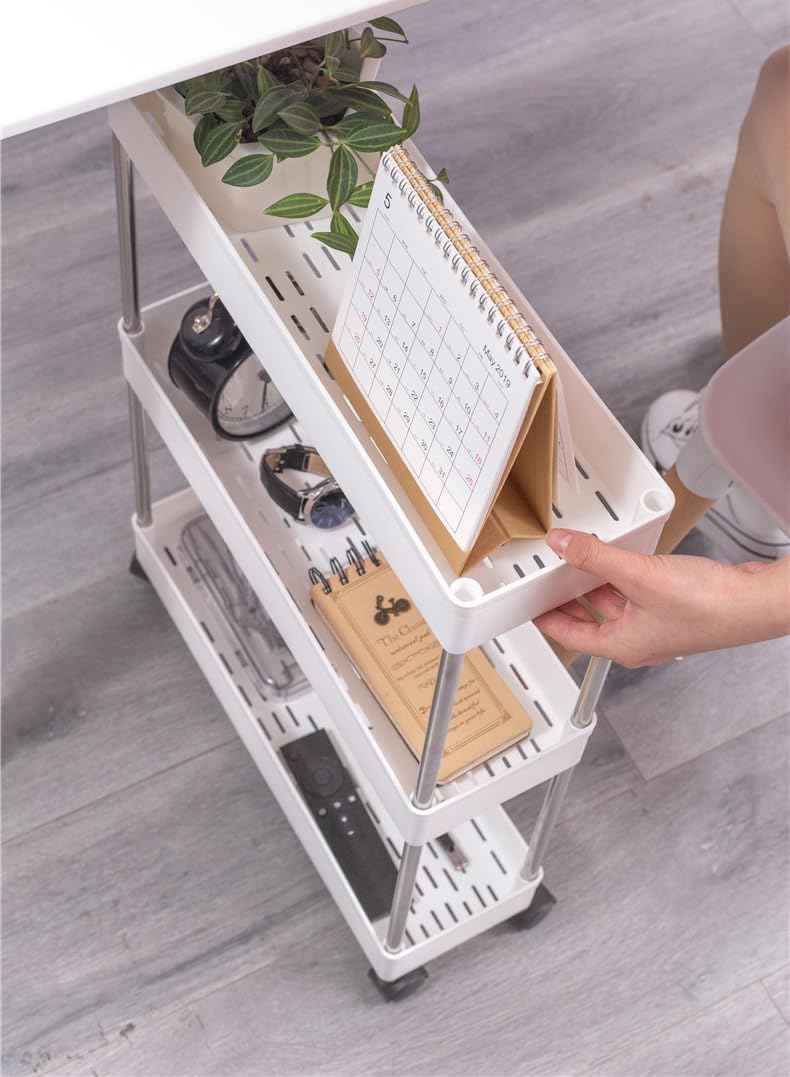 CARLA HOME Slim Storage Cart Organizer Trolley with Wheels for Kitchen, Bathroom, Laundry & Narrow Spaces (4 tier) - Image 4