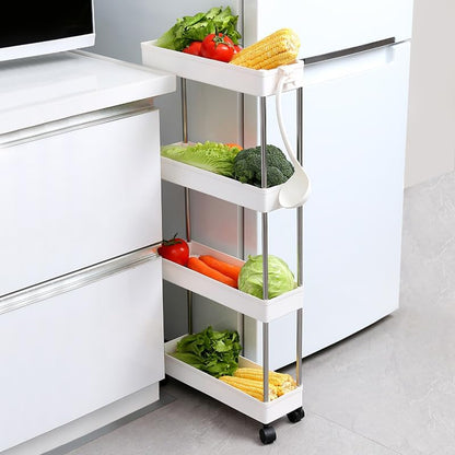 CARLA HOME Slim Storage Cart Organizer Trolley with Wheels for Kitchen, Bathroom, Laundry & Narrow Spaces (4 tier) - Image 6