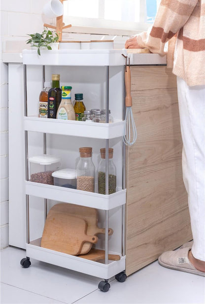 CARLA HOME Slim Storage Cart Organizer Trolley with Wheels for Kitchen, Bathroom, Laundry & Narrow Spaces (4 tier) - Image 7