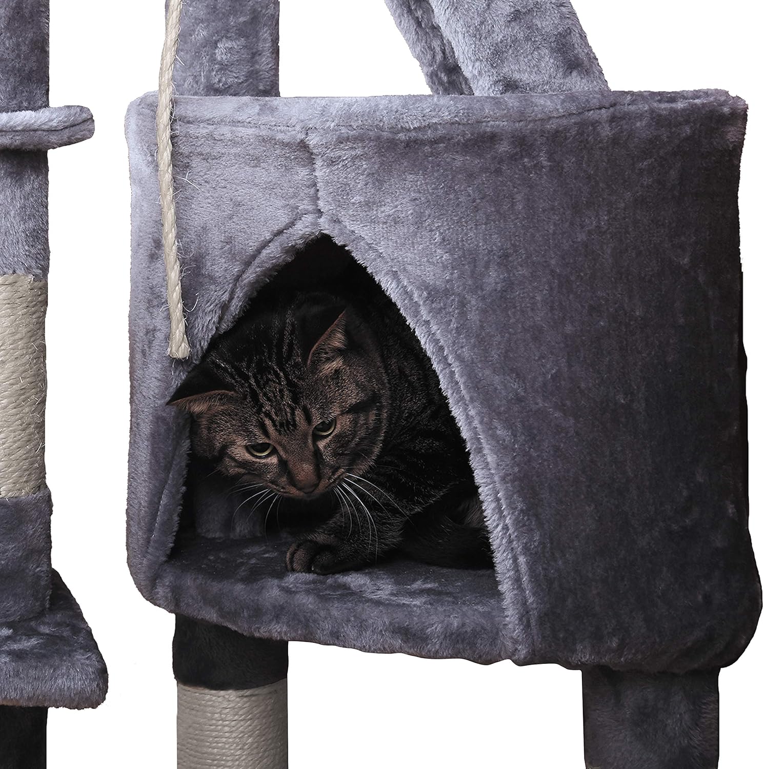 CARLA HOME 120cm Cat Tree for Indoor Cats with Condo, Hammock & Plush Perchfor for Kittens & Adult Cats - Image 4