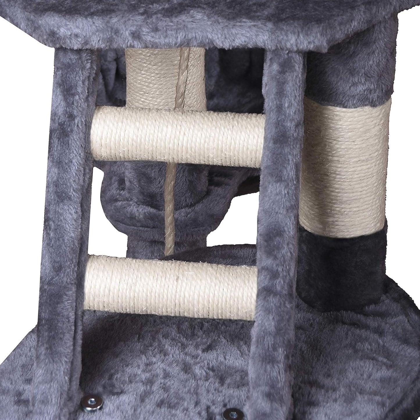 CARLA HOME 120cm Cat Tree for Indoor Cats with Condo, Hammock & Plush Perchfor for Kittens & Adult Cats - Image 5