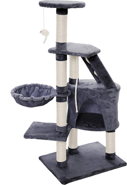 CARLA HOME 120cm Cat Tree for Indoor Cats with Condo, Hammock & Plush Perchfor for Kittens & Adult Cats - Image 9
