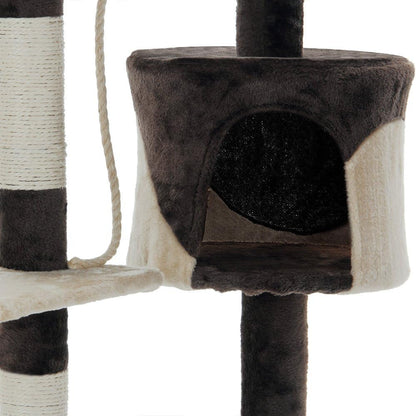CARLA HOME 140cm Cat Tree for Indoor Cats with Plush Perch, Sisal Scratching Posts & Condo for Kittens & Adult Cats (Beige) - Image 7