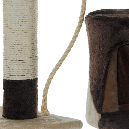 CARLA HOME 140cm Cat Tree for Indoor Cats with Plush Perch, Sisal Scratching Posts & Condo for Kittens & Adult Cats (Beige) - Image 8