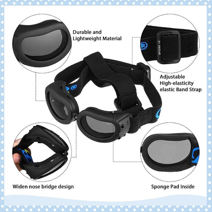 Dog Helmet Goggles, Small Size, Black - Image 2