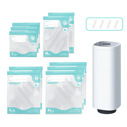 CARLA HOME Automatic Vacuum Sealer Kit - 10 Reusable Bags - White - Food Vacuum Set - Image 9