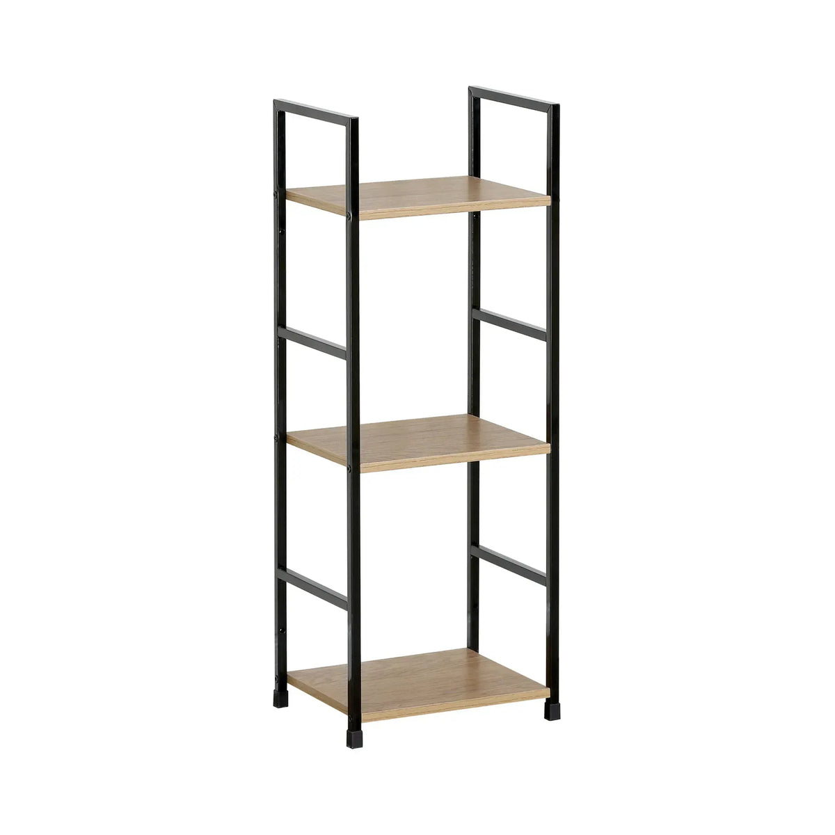 CARLA HOME 3 Tier Bookshelf - Wood Metal Display Shelf - Brown - Rustic - Steel - Living Room Office - Image 8