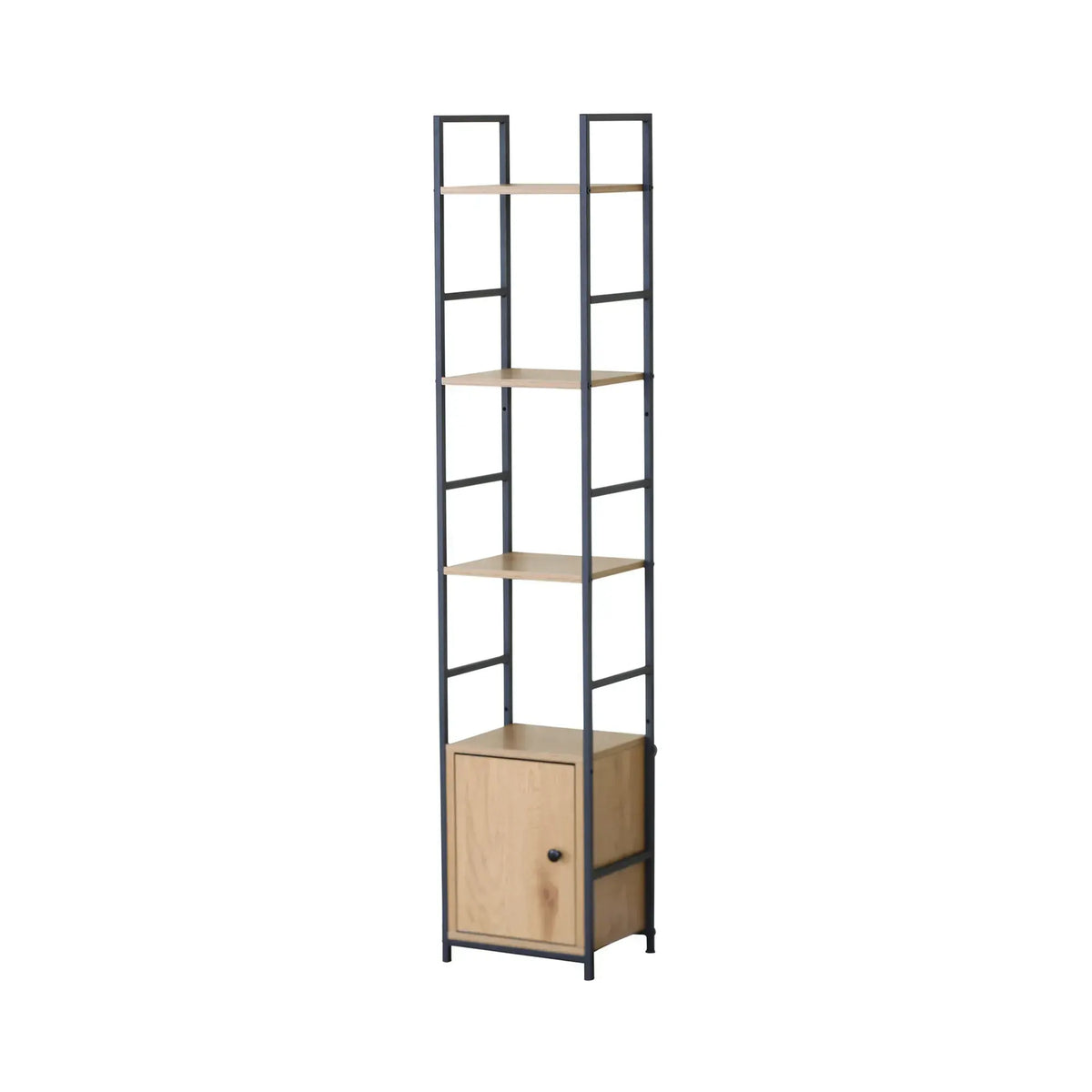 CARLA HOME 5 Tier Bookshelf with Cabinet - Brown - Storage Cabinet - Rustic - Steel - Image 8