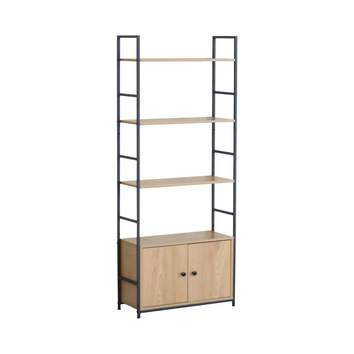CARLA HOME Bookcase with Cabinet - 4 - Shelf Storage - Oak - Brown - Storage Cabinet - Image 9