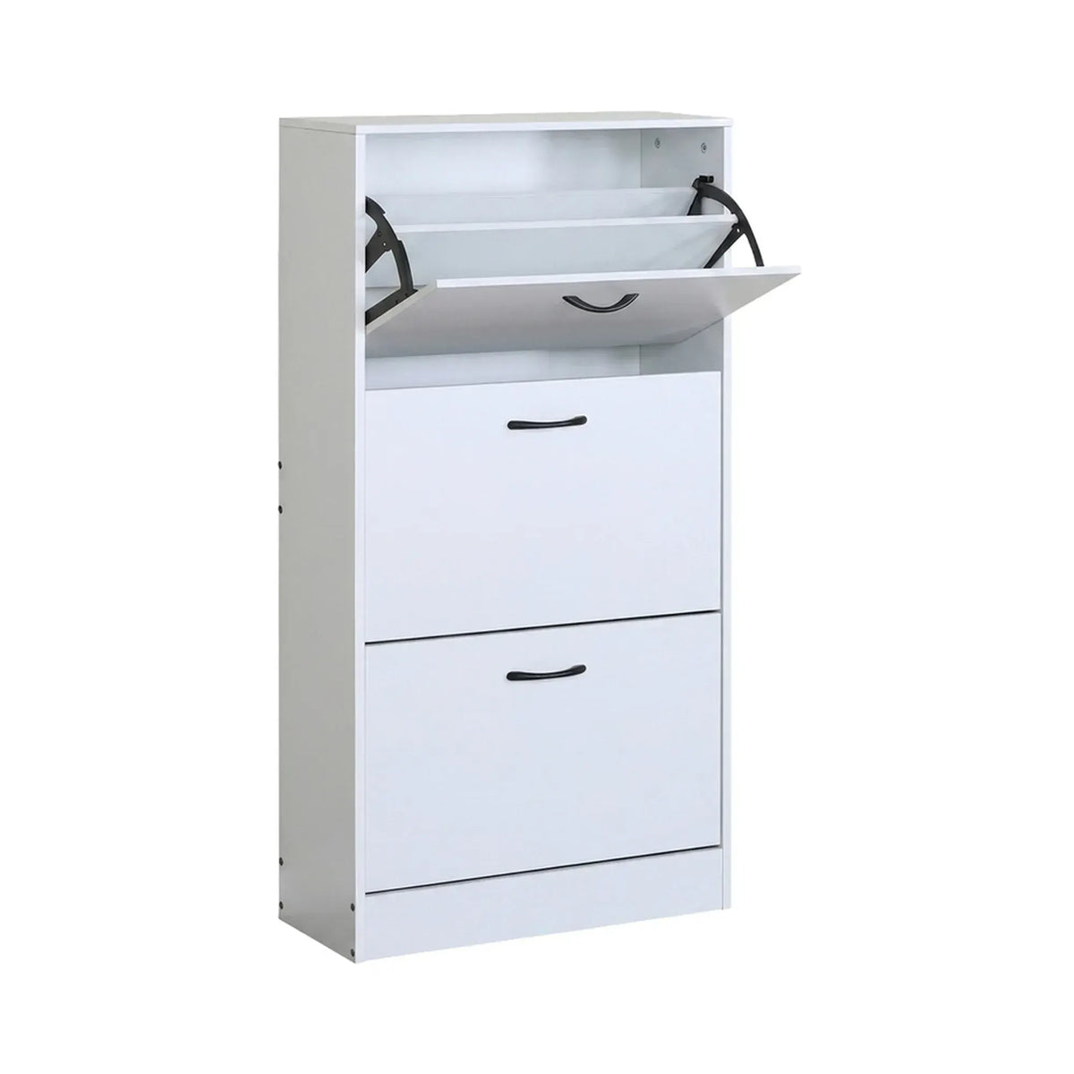 CARLA HOME 3 Flip Drawer Shoe Cabinet - Hidden Storage - Modern - Shoe Storage Cabinet - White - Image 8