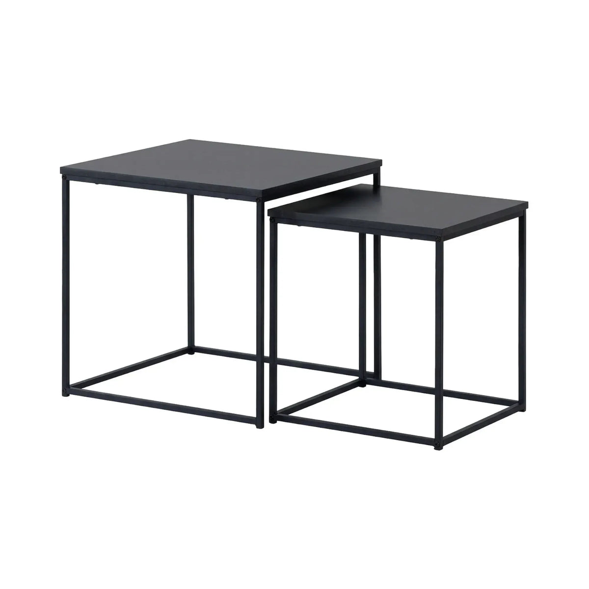 CARLA HOME Nesting Side Table Set of 2 - Black Steel Frame - Classic - Tables Living Room - Image 7