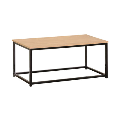 CARLA HOME Modern Rustic Coffee Table - Wood Top Metal Frame - Brown - Steel - Modern Coffee Table - Image 9