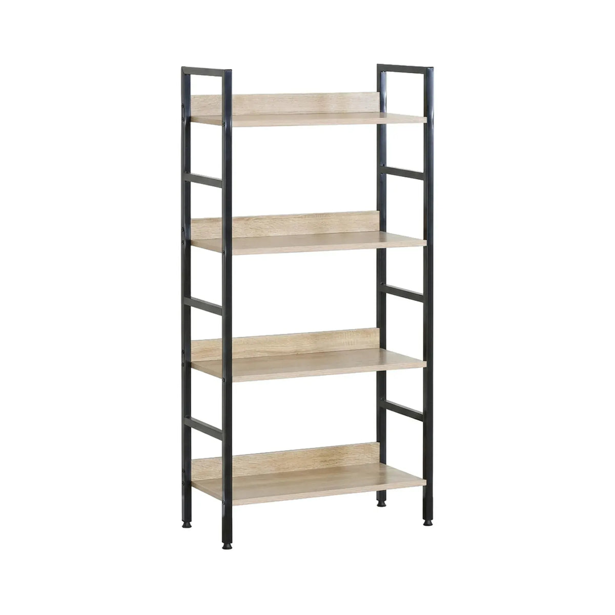 CARLA HOME 4 Tier Bookshelf - Wood Metal Display Shelf - Brown - Rustic - Steel - Living Room Office - Image 9