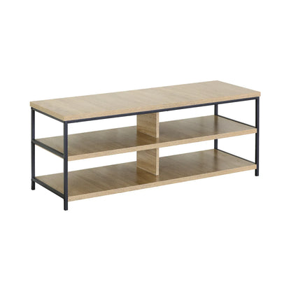 CARLA HOME Tv Stand 3 Tier Open Shelf Entertainment Console - Brown - Rustic - Steel - Image 9