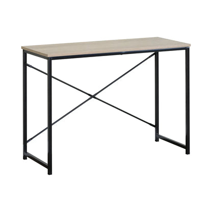 CARLA HOME Office Desk Computer Table - Metal Frame - Oak - 100cm - Brown - Rustic - Image 9