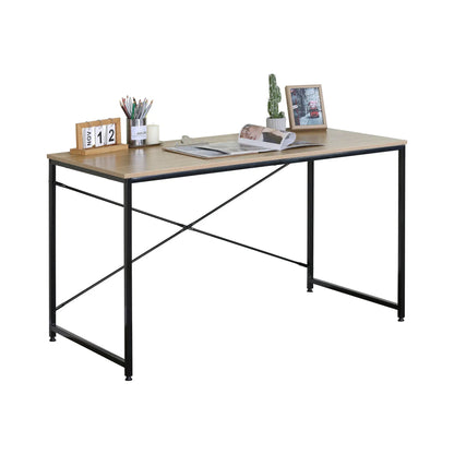 CARLA HOME Office Desk Computer Table - Metal Frame - Oak - 120cm - Brown - Rustic