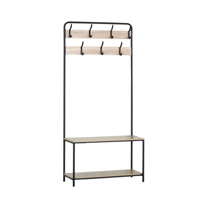 CARLA HOME Hall Tree Coat Rack with Bench - 8 Hooks - Brown - Rustic - Garment Rack - Image 8