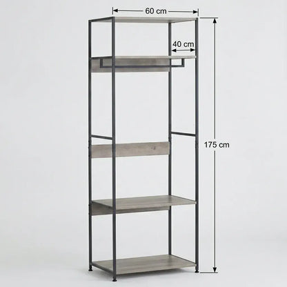 CARLA HOME Freestanding Clothes Rack with Shelves - Grey - 175 cm - Clothing Rack - Image 3
