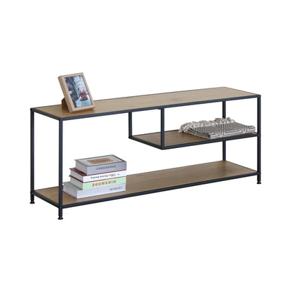 CARLA HOME Industrial Console Table - 3 Shelf Open Storage - Brown - Commodity Shelf