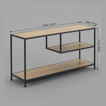 CARLA HOME Industrial Console Table - 3 Shelf Open Storage - Brown - Commodity Shelf - Image 3