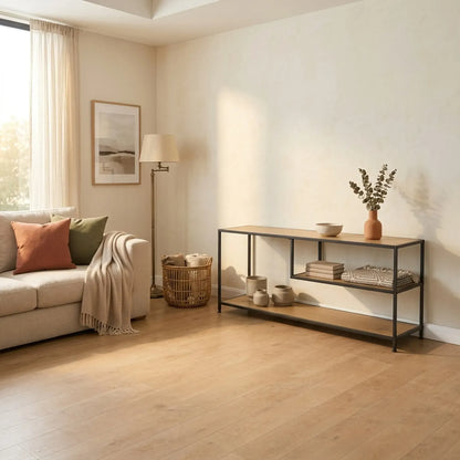 CARLA HOME Industrial Console Table - 3 Shelf Open Storage - Brown - Commodity Shelf - Image 5