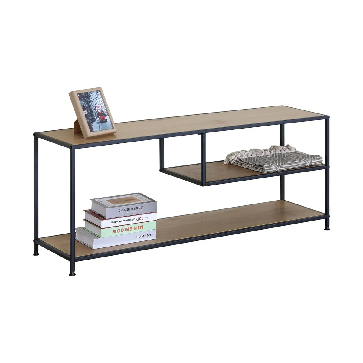 CARLA HOME Industrial Console Table - 3 Shelf Open Storage - Brown - Commodity Shelf - Image 9