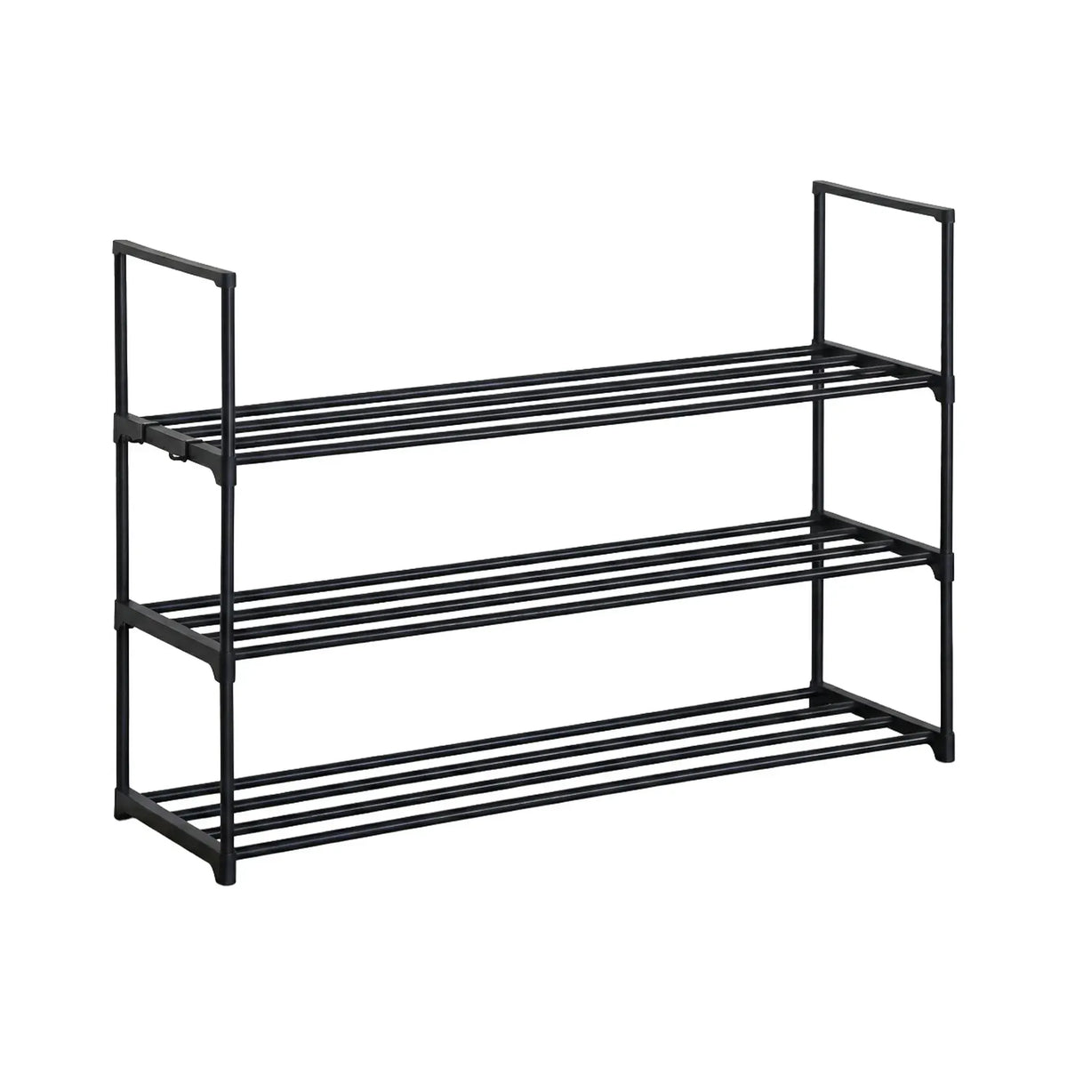 CARLA HOME 3 Tier Metal Shoe Rack - Free Standing Organiser - Black - Basic - Steel - Image 8