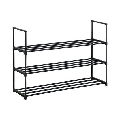 CARLA HOME 3 Tier Metal Shoe Rack - Free Standing Organiser - Black - Basic - Steel - Image 8