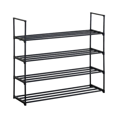 CARLA HOME 4 Tier Metal Shoe Rack - Free Standing Organiser - Black - Basic - Steel - Image 8