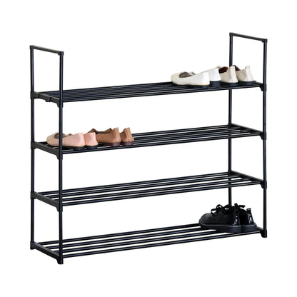 CARLA HOME 4 Tier Metal Shoe Rack - Free Standing Organiser - Black - Basic - Steel - Image 9