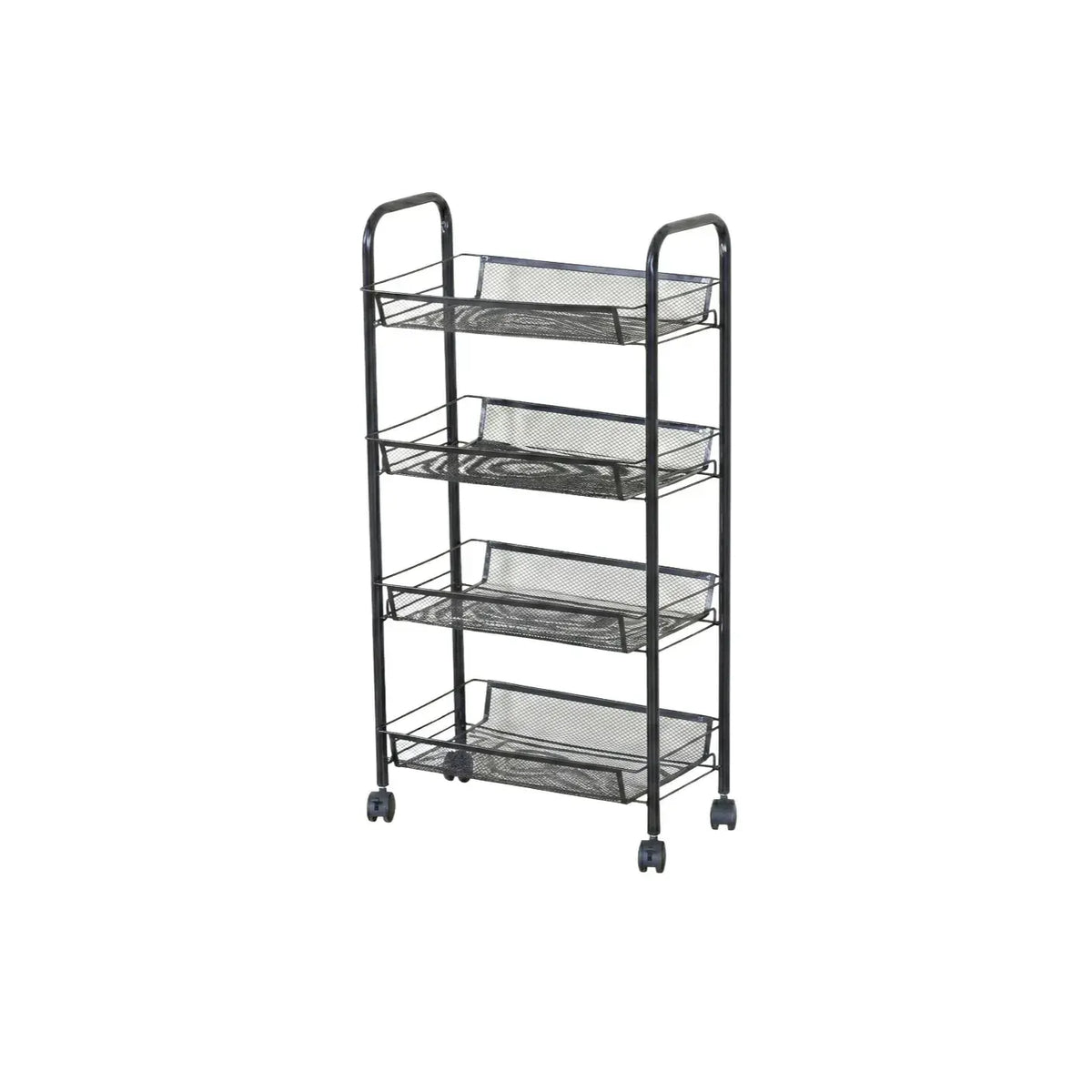CARLA HOME 4 Tier Rolling Kitchen Trolley Cart - Metal Mesh - Black - Basic - Steel - Image 8