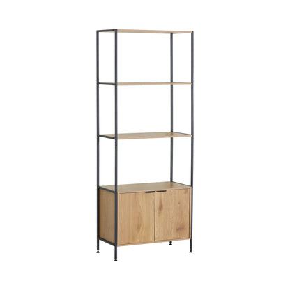 CARLA HOME Bookcase with Cabinet - 3 - Tier Display Shelf - Brown - Storage Cabinet - Image 8
