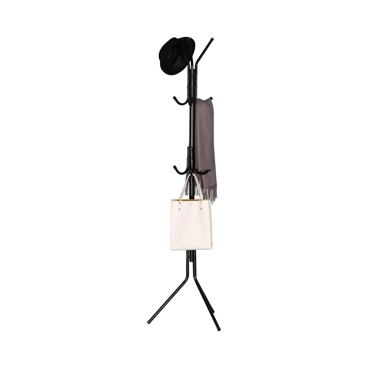 CARLA HOME Metal Coat Rack Stand - 12 Hook Clothes Hanger - Black - Garment Rack