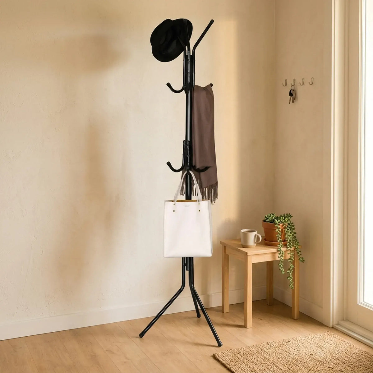 CARLA HOME Metal Coat Rack Stand - 12 Hook Clothes Hanger - Black - Garment Rack - Image 2
