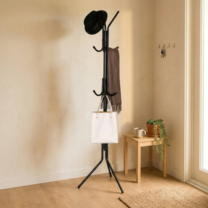 CARLA HOME Metal Coat Rack Stand - 12 Hook Clothes Hanger - Black - Garment Rack - Image 2