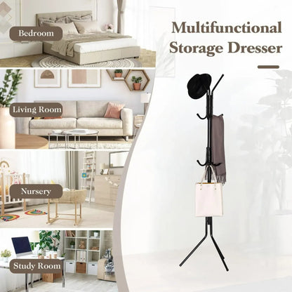 CARLA HOME Metal Coat Rack Stand - 12 Hook Clothes Hanger - Black - Garment Rack - Image 4