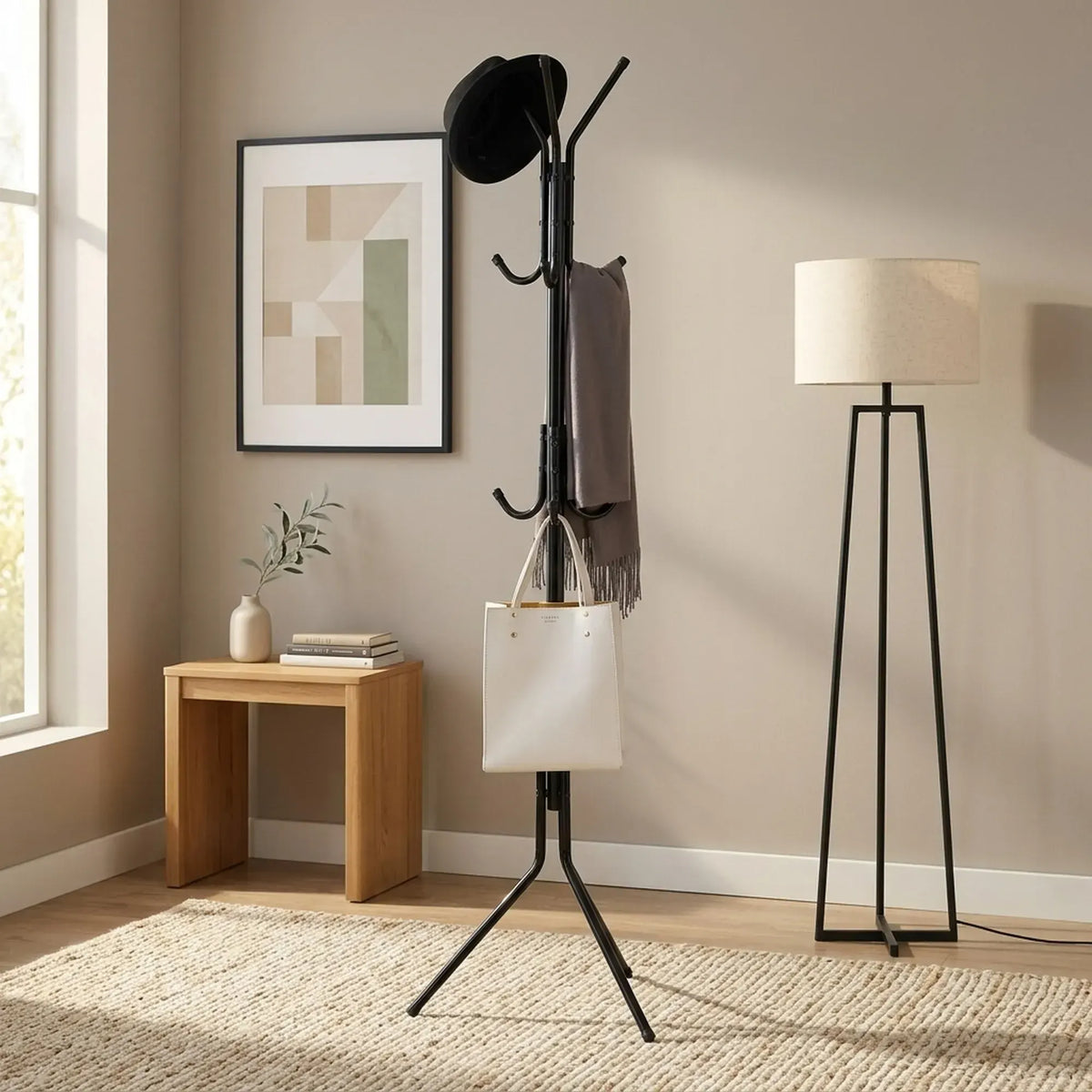 CARLA HOME Metal Coat Rack Stand - 12 Hook Clothes Hanger - Black - Garment Rack - Image 6